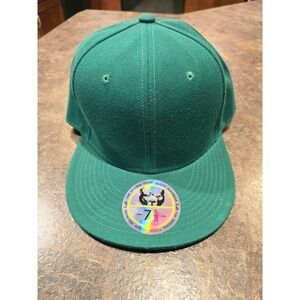 Luxury Headwear Fitted Hat 7 5/8 Green Flatbill